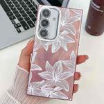 For Samsung Galaxy S24 5G Electroplating Flowers Plants Texture TPU Phone Case(Sketch Lily FL9)