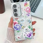 For Samsung Galaxy S24 5G Electroplating Laser Flowers Plants Texture TPU Phone Case(Peony FL14)