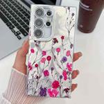 For Samsung Galaxy S23 Ultra 5G Electroplating Flowers Plants Texture TPU Phone Case(Carnation FL7)