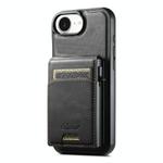 For iPhone 16e Suteni H19 Oil Wax 2-in-1 MagSafe Removable Card Box Back Phone Case(Black)