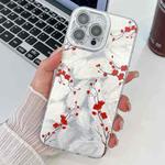 For iPhone 16 Pro Max Electroplating Flower Texture TPU Phone Case(Red Plum Blossom SH2)