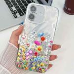 For iPhone 16 Electroplating Flower Texture TPU Phone Case(Little Wildflower SH3)