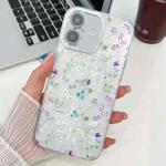 For iPhone 16 Electroplating Flower Texture TPU Phone Case(Wild Chrysanthemum SH5)