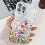 For iPhone 15 Pro Electroplating Flower Texture TPU Phone Case(Little Wildflower SH3)