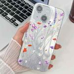 For iPhone 14 Electroplating Flower Texture TPU Phone Case(Purple Wildflowers SH1)