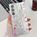 For Samsung Galaxy S24 FE 5G Electroplating Flower Texture TPU Phone Case(Purple Wildflowers SH1)