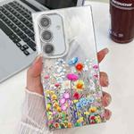 For Samsung Galaxy S24 FE 5G Electroplating Flower Texture TPU Phone Case(Flowers SH4)
