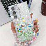 For Samsung Galaxy S24 FE 5G Electroplating Flower Texture Wristband TPU Phone Case(Little Wildflower SH3)
