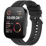 For Amazfit Bip 5 / GTR 4 / GTR 3 Quick Release Two Side Stitching Silicone Watch Band(Black)