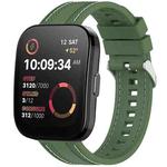 For Amazfit Bip 5 / GTR 4 / GTR 3 Quick Release Two Side Stitching Silicone Watch Band(Spruce Green)