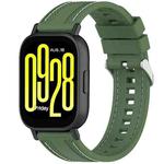 For Redmi Watch 5 Active / Watch 5 Lite Quick Release Two Side Stitching Silicone Watch Band(Spruce Green)