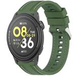 For COROS Pace 3 Quick Release Two Side Stitching Silicone Watch Band(Spruce Green)