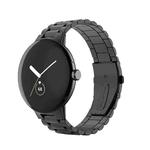 For Google Pixel Watch 3 45mm Three Beads Stainless Steel Folding Buckle Integrated Watch Band(Black)
