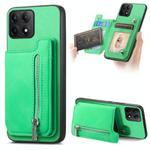 For Redmi K70E / Poco X6 Pro 5G Retro MagSafe Zipper Wallet Card Bag Back Phone Case(Green)