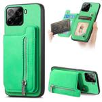 For Xiaomi 15 Pro Retro MagSafe Zipper Wallet Card Bag Back Phone Case(Green)