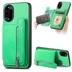 For Huawei nova 13 Pro Retro MagSafe Zipper Wallet Card Bag Back Phone Case(Green)