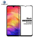PINWUYO 9H 3D Curved Tempered Glass Film for XIAOMI RedMi NOTE7/Note7 Pro（black）