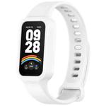 For Redmi Band 3 / Xiaomi Smart Band 9 Active Solid Color Soft Silicone Integrated Watch Band(White)