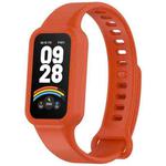 For Redmi Band 3 / Xiaomi Smart Band 9 Active Solid Color Soft Silicone Integrated Watch Band(Orange)