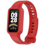 For Redmi Band 3 / Xiaomi Smart Band 9 Active Solid Color Soft Silicone Integrated Watch Band(Red)