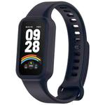 For Redmi Band 3 / Xiaomi Smart Band 9 Active Solid Color Soft Silicone Integrated Watch Band(Dark Blue)