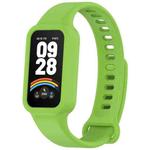 For Redmi Band 3 / Xiaomi Smart Band 9 Active Solid Color Soft Silicone Integrated Watch Band(Fluorescent Green)