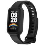 For Redmi Band 3 / Xiaomi Smart Band 9 Active Solid Color Soft Silicone Integrated Watch Band(Black)