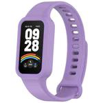 For Redmi Band 3 / Xiaomi Smart Band 9 Active Solid Color Soft Silicone Integrated Watch Band(Purple)