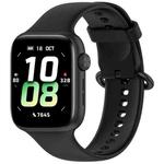 For Honor Watch 5 Solid Color Soft Silicone Watch Band(Black)