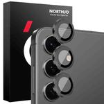 For Samsung Galaxy S25 5G NORTHJO Camera Lens Protector CD Metal Ring Tempered Glass Film(Black)