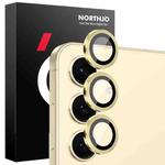 For Samsung Galaxy S25 5G NORTHJO Camera Lens Protector CD Metal Ring Tempered Glass Film(Gold)