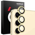 For Samsung Galaxy S25+ 5G NORTHJO Camera Lens Protector CD Metal Ring Tempered Glass Film(Gold)