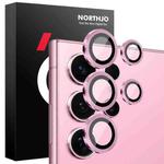For Samsung Galaxy S25 Ultra 5G NORTHJO Camera Lens Protector CD Metal Ring Tempered Glass Film(Pink)