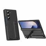 For Samsung Galaxy Z Fold5 5G Bazher Shell Film Integrated Holder Shockproof Phone Case(Black)