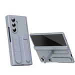 For Samsung Galaxy Z Fold7 5G Bazher Shell Film Integrated Holder Shockproof Phone Case(Grey)