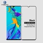 PINWUYO 9H 3D Curved Heat Bending Full Screen Tempered Glass Film for HUAWEI P30pro （black）