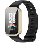 For Xiaomi Smart Band 9 Active Tempered Film Integrated PC Watch Protective Case(Ivory White)