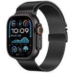 For Apple Watch 42mm / 41mm / 40mm / 38mm Umbrella Buckle Think Milanese Plate Stainless Steel Paracord Buckle Watch Band(Black)