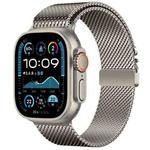 For Apple Watch 42mm / 41mm / 40mm / 38mm Umbrella Buckle Think Milanese Plate Stainless Steel Paracord Buckle Watch Band(Titanium Color)