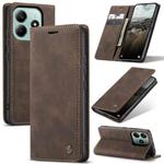 For Redmi Note 14 5G CaseMe 013 Multifunctional Horizontal Flip Leather Phone Case(Coffee)