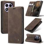 For Redmi Note 14  Pro 4G Global CaseMe 013 Multifunctional Horizontal Flip Leather Phone Case(Coffee)