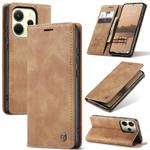 For Redmi Note 14 4G 163.25mm CaseMe 013 Multifunctional Horizontal Flip Leather Phone Case(Brown)