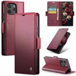 For Redmi Note 14 4G 164.84mm CaseMe 023 Butterfly Buckle Litchi Texture RFID Anti-theft Leather Phone Case(Red)