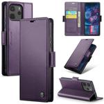 For Redmi Note 14 4G 164.84mm CaseMe 023 Butterfly Buckle Litchi Texture RFID Anti-theft Leather Phone Case(Purple)