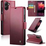 For Xiaomi Poco X7 Pro CaseMe 023 Butterfly Buckle Litchi Texture RFID Anti-theft Leather Phone Case(Red)