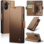 For Xiaomi Poco X7 Pro CaseMe 023 Butterfly Buckle Litchi Texture RFID Anti-theft Leather Phone Case(Brown)