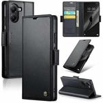For Xiaomi Poco X7 Pro CaseMe 023 Butterfly Buckle Litchi Texture RFID Anti-theft Leather Phone Case(Black)