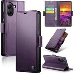 For Xiaomi Poco X7 Pro CaseMe 023 Butterfly Buckle Litchi Texture RFID Anti-theft Leather Phone Case(Purple)