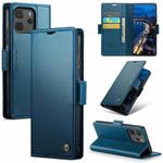 For Redmi Note14 4G 163.25mm CaseMe 023 Butterfly Buckle Litchi Texture RFID Anti-theft Leather Phone Case(Blue)