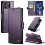 For Redmi Note14 4G 163.25mm CaseMe 023 Butterfly Buckle Litchi Texture RFID Anti-theft Leather Phone Case(Purple)